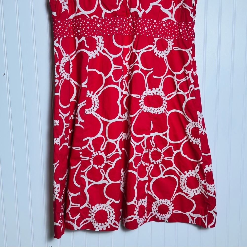 Boden Pink White Floral  Alfani Floral Dress V-neckline sleeveless cotton 18L - Picture 4 of 11